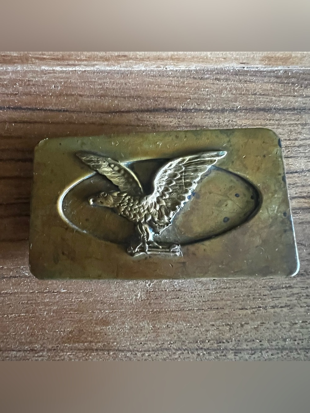 Vintage Belt Buckle Solid Brass American Eagle Great Patina USA Patriotic 250th